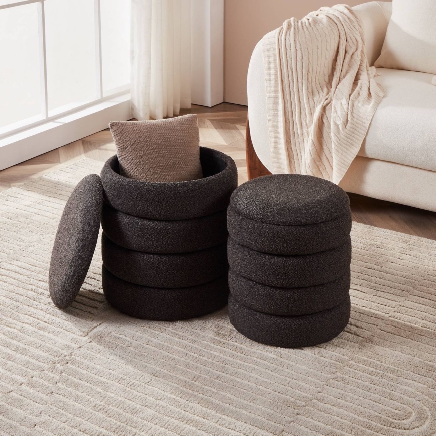 Eglo - К-кт 2x Табуретка Ø 33,5/40 см черен