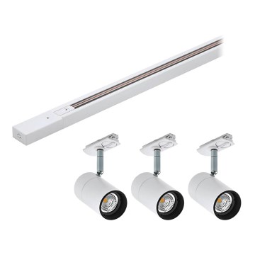 Eglo - К-кт 3 бр. спотове 1xGU10/5W/230V + релсова система бели