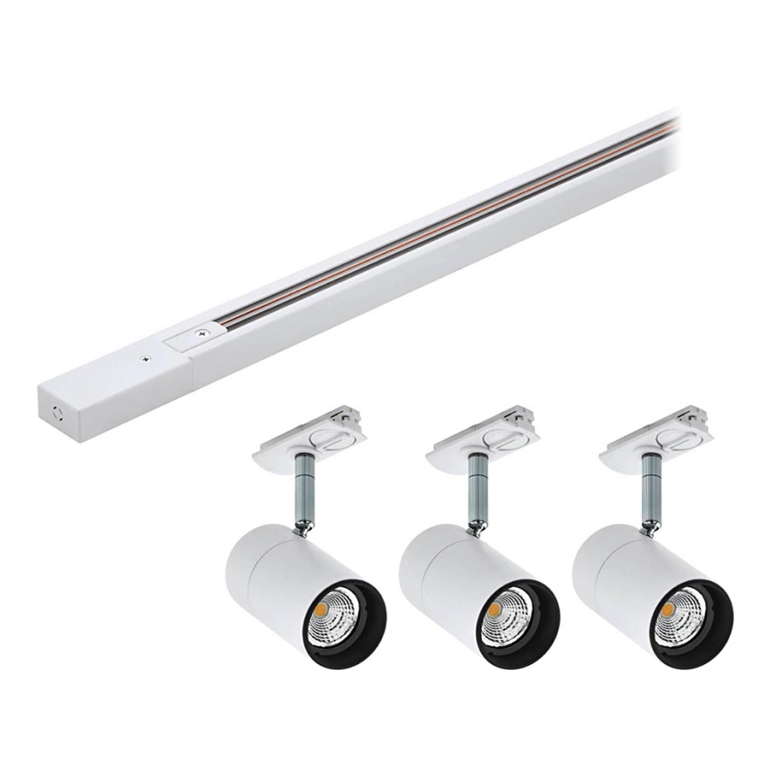 Eglo - К-кт 3 бр. спотове 1xGU10/5W/230V + релсова система бели