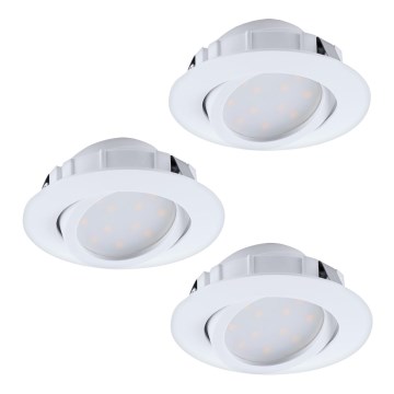 Eglo - К-кт 3x LED Димируема лампа за вграждане PINEDA 1xLED/5,5W/230V