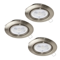 Eglo - К-кт 3x LED Лампа за окачен таван 1xGU10/4W/230V матов хром
