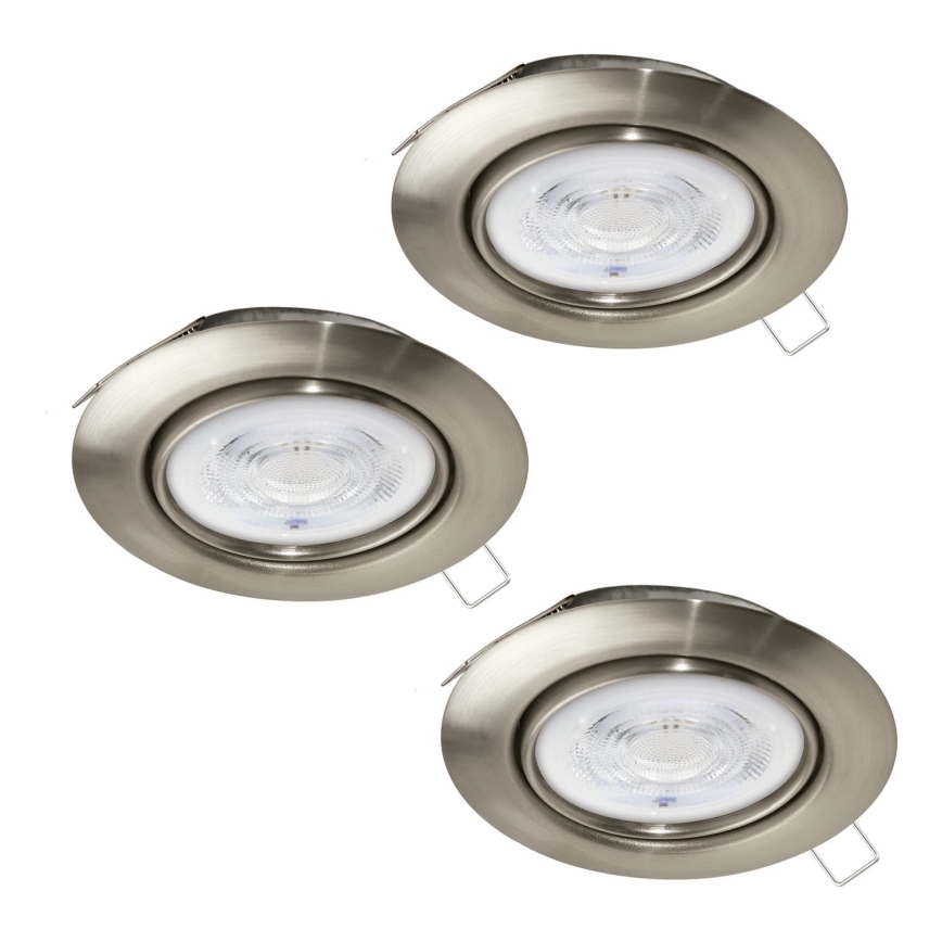 Eglo - К-кт 3x LED Лампа за окачен таван 1xGU10/4W/230V матов хром