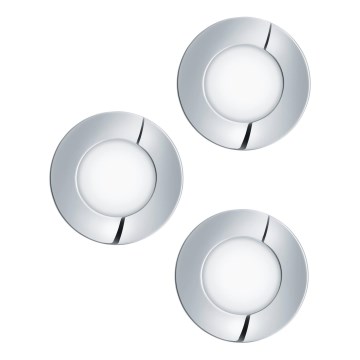 Eglo - К-кт 3x LED Лампа за вграждане в баня FUEVA 1xLED/2,8W/230V IP44 лъскав хром