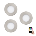 Eglo - К-кт 3x LED RGB Димируема лампа за вграждане FUEVA-C 1xLED/3W/230V