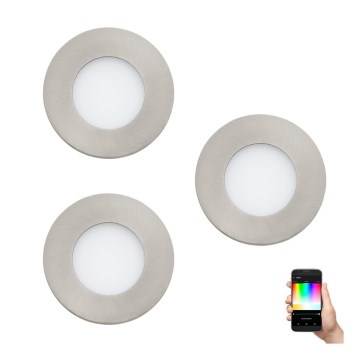 Eglo - К-кт 3x LED RGB Димируема лампа за вграждане FUEVA-C 1xLED/3W/230V