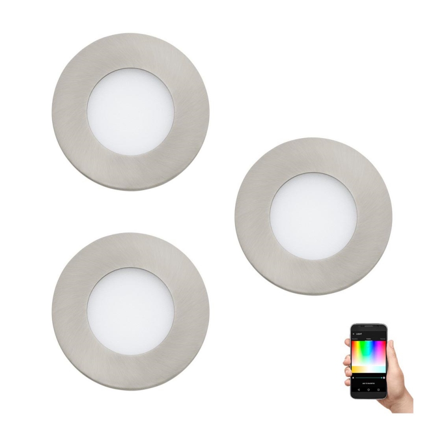 Eglo - К-кт 3x LED RGB Димируема лампа за вграждане FUEVA-C 1xLED/3W/230V