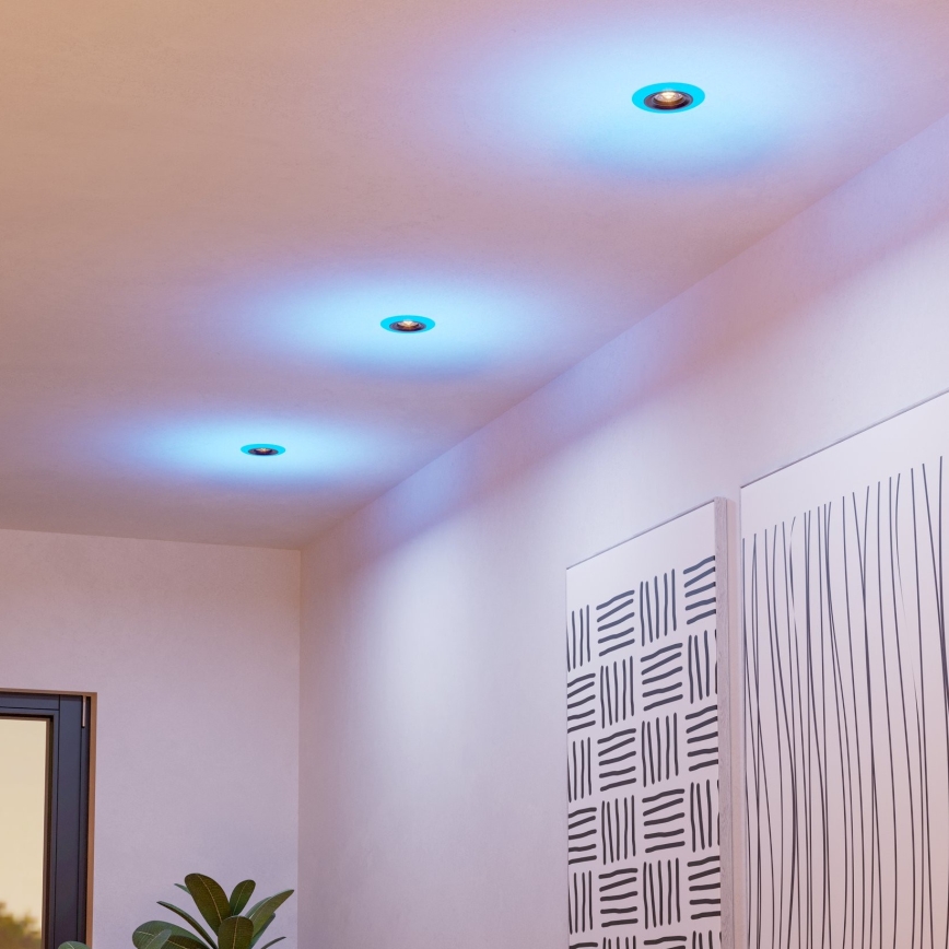 Eglo - К-кт 3x LED RGBW Димируема лампа за окачен таван на баня 3xLED/3,8W/230V 2700-6500K IP44 + дистанционно управление