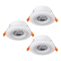 Eglo - Комплект 3x вградени LED осветителни тела LED/4,8W/230V, бели