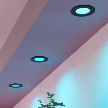 Eglo - КОМПЛЕКТ 3xLED RGBW димируеми вградени осветителни тела за баня LED/2,8W/230V 2700-6500K Ø 8,8 см IP44 черни