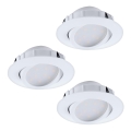 Eglo - Комплект от 3 димируеми вградени LED осветителни тела PINEDA LED/5,5W/230V