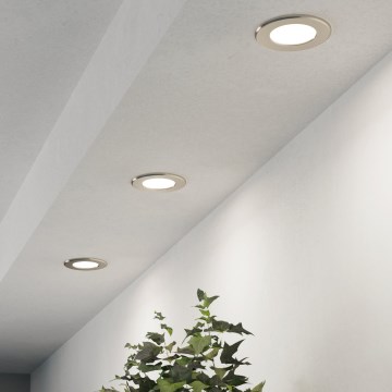 Eglo - Комплект от 3 вградени LED осветителни тела LED/3,7W/230V 2700/4000/6500K Ø 8,8 см матов хром