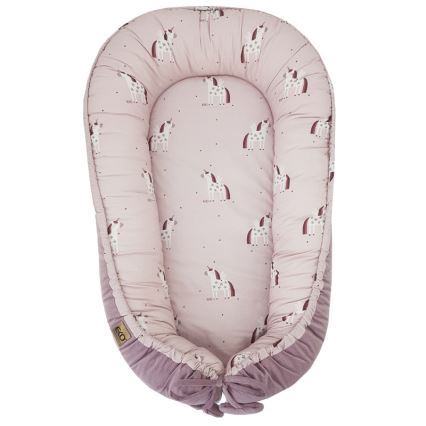 EKO - Памучно бебешко гнездо UNICORN 90x60 см