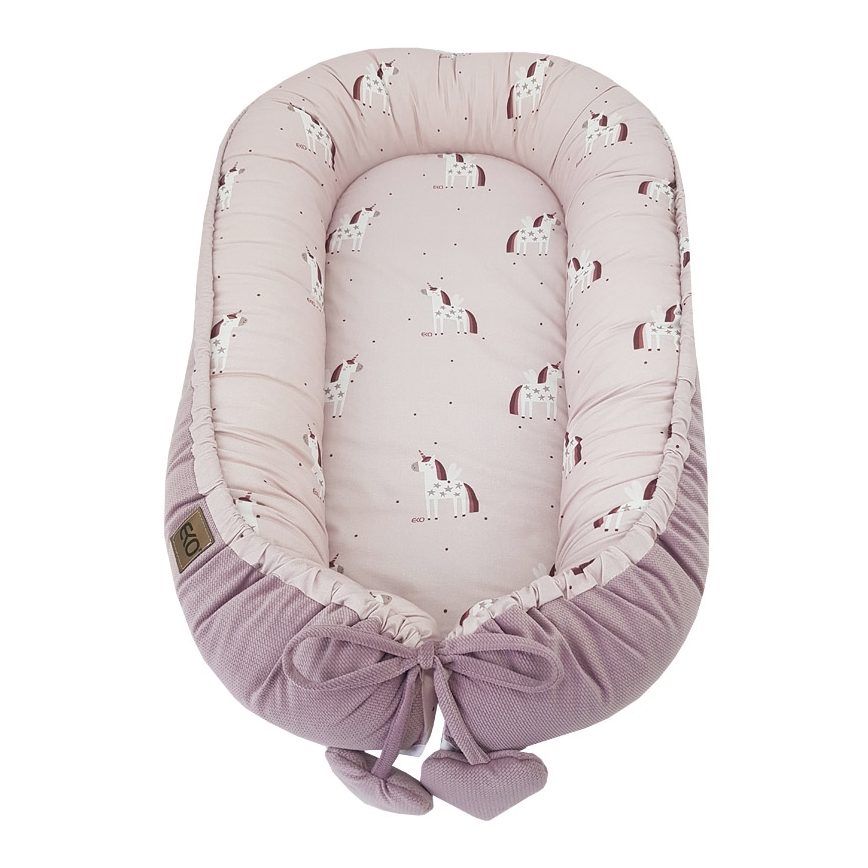 EKO - Памучно бебешко гнездо UNICORN 90x60 см