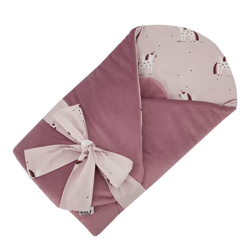 EKO - Памучно одеяло за повиване UNICORN 75x75 см