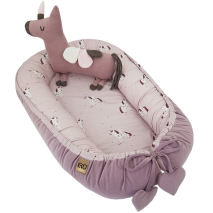 EKO - Памучно бебешко гнездо UNICORN 90x60 см
