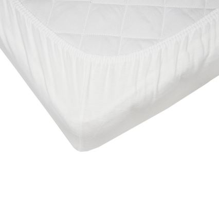 EKO - Водоустойчив чаршаф с ластик JERSEY 120x60 см бял