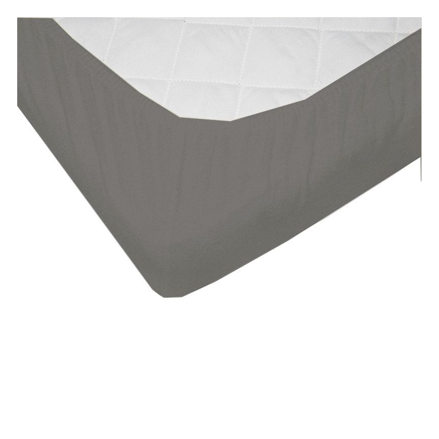 EKO - Водоустойчив чаршаф с ластик JERSEY 120x60 см сив