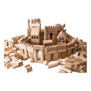 EkoToys - Дървени блокчета естествен 220 бр.