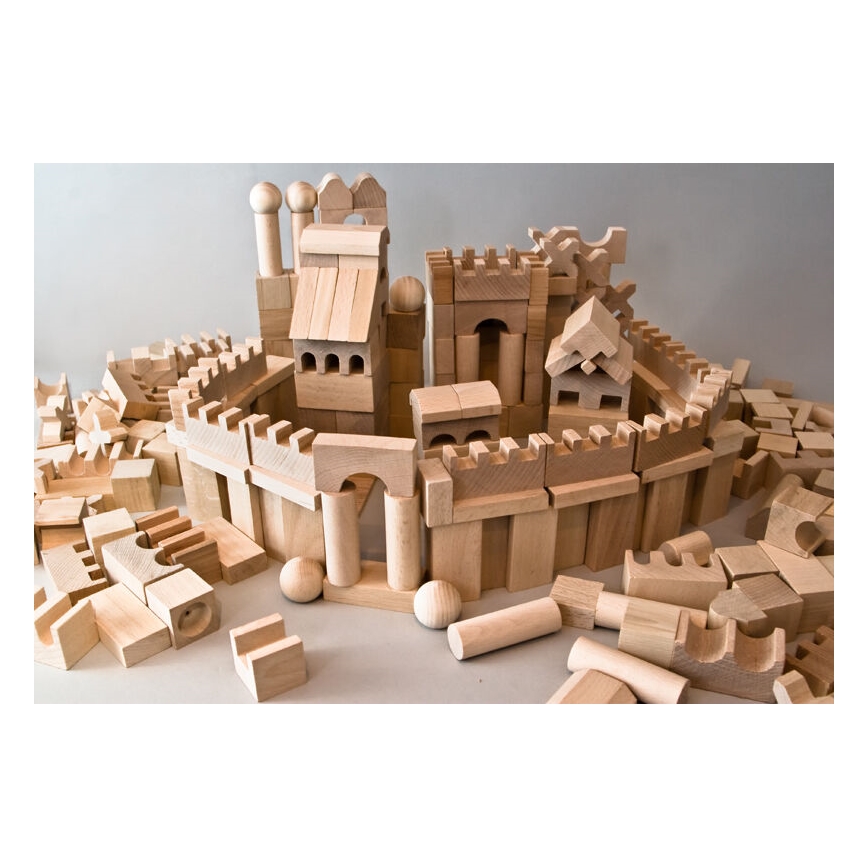 EkoToys - Дървени блокчета натурални 220 бр.