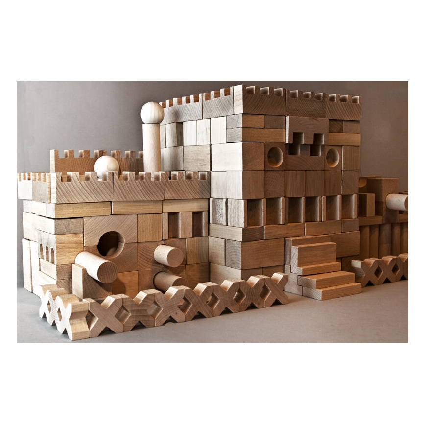 EkoToys - Дървени блокчета натурални 220 бр.