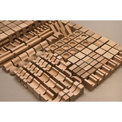 EkoToys - Дървени блокчета натурални 220 бр.