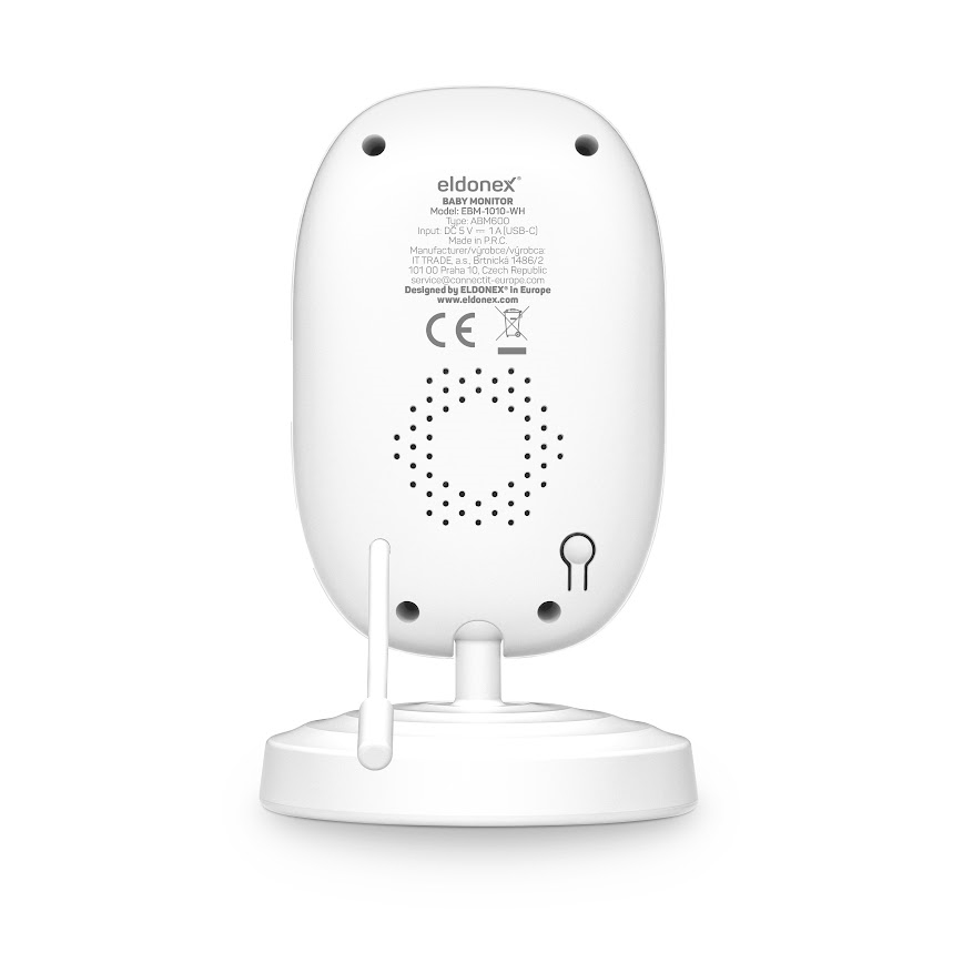 ELDONEX EBM-1010-WH - Детска бебефон с монитор 5V/2000 mAh