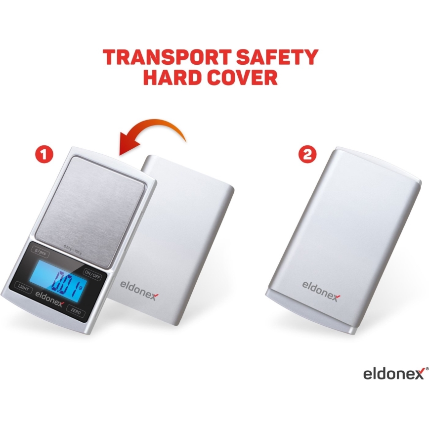 ELDONEX EKS-4040-SL - Прецизен кантар 2xCR2032 сребрист