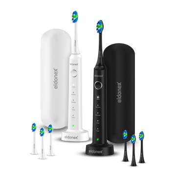 ELDONEX ETB-1010-BW - КОМПЛЕКТ 2x звукова електрическа четка SonicPro DuoPack IPX7 черна + бяла