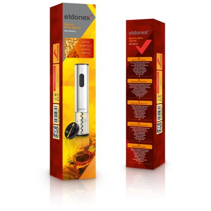 ELDONEX EWO-2200-SL - Електрическа отварачка за вино 4xAA матов хром