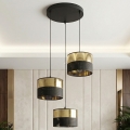Елегантен полилей на кабел LUX 3xE27/15W/230V черен/златист