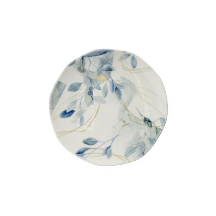 Елегантен порцеланов комплект за хранене, 24 части — бял/син