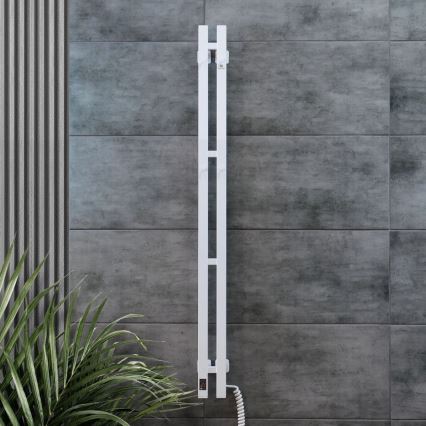 Електрическа сушилня за кърпи с термостат SILOUETTE 187W/230V 120,6 см IP44 бял дeсен ъглов