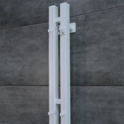 Електрическа сушилня за кърпи с термостат SILOUETTE 187W/230V 120,6 см IP44 бял дeсен ъглов