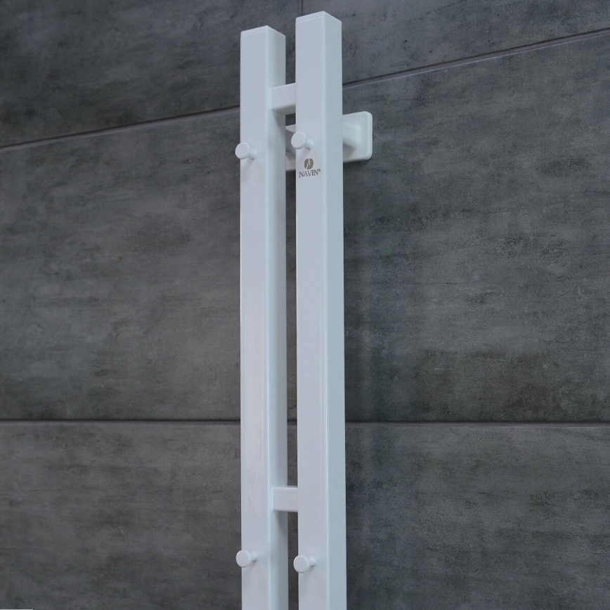 Електрическа сушилня за кърпи с термостат SILOUETTE 187W/230V 120,6 см IP44 бял дeсен ъглов