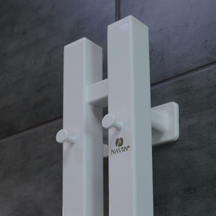 Електрическа сушилня за кърпи с термостат SILOUETTE 187W/230V 120,6 см IP44 бял дeсен ъглов