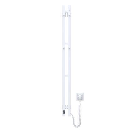 Електрическа сушилня за кърпи с термостат SILOUETTE 187W/230V 120,6 см IP44 бял дeсен ъглов