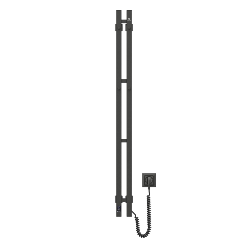 Електрическа сушилня за кърпи с термостат SILOUETTE 187W/230V 120,6 см IP44 черен дeсен ъглов