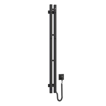 Електрическа сушилня за кърпи с термостат SILOUETTE 187W/230V 120,6 см IP44 черен дeсен ъглов