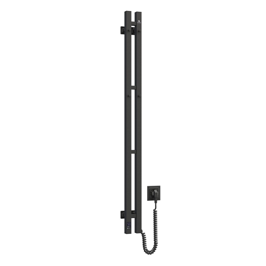 Електрическа сушилня за кърпи с термостат SILOUETTE 187W/230V 120,6 см IP44 черен дeсен ъглов