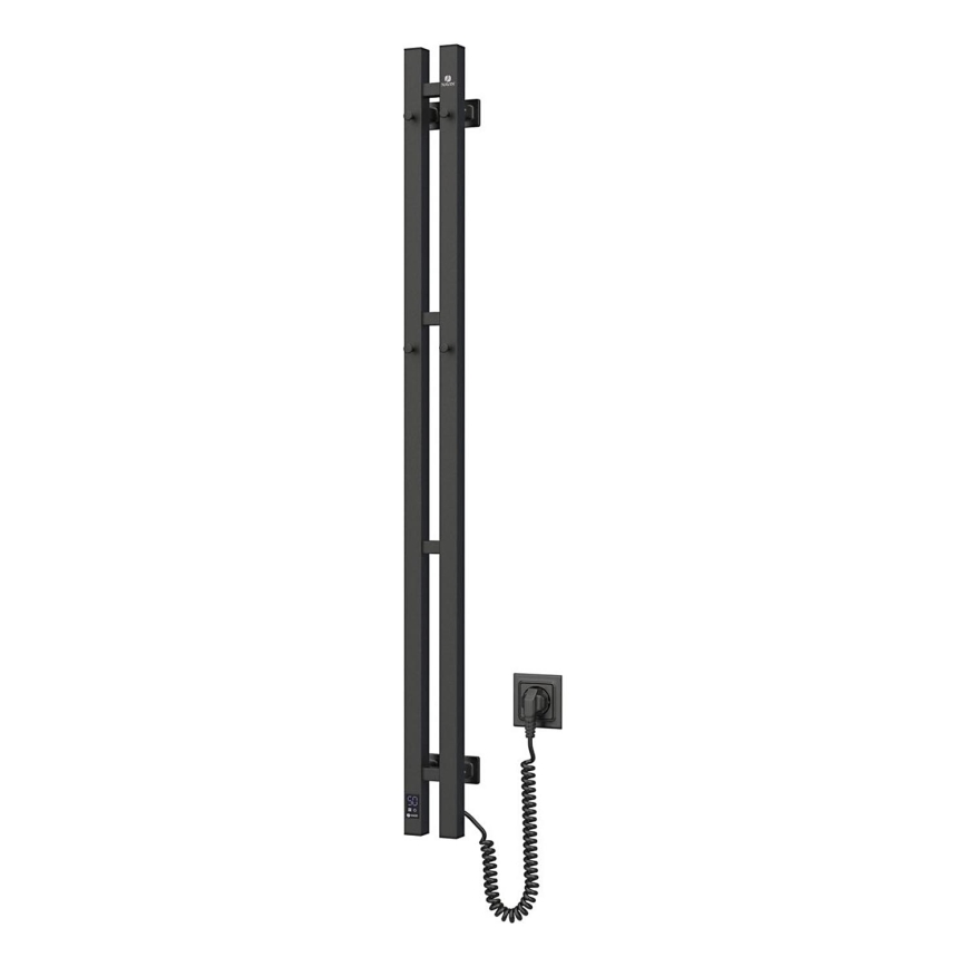 Електрическа сушилня за кърпи с термостат SILOUETTE 187W/230V 120,6 см IP44 черен дeсен ъглов