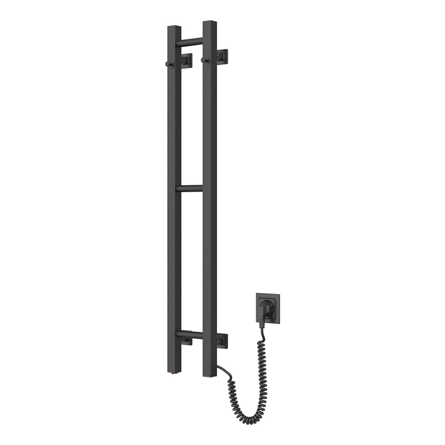 Електрическа сушилня за кърпи SILOUETTE 187W/230V 101,1 см IP44 черен дeсен ъглов