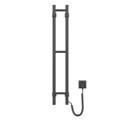 Електрическа сушилня за кърпи SILOUETTE 187W/230V 101,1 см IP44 черен дeсен ъглов