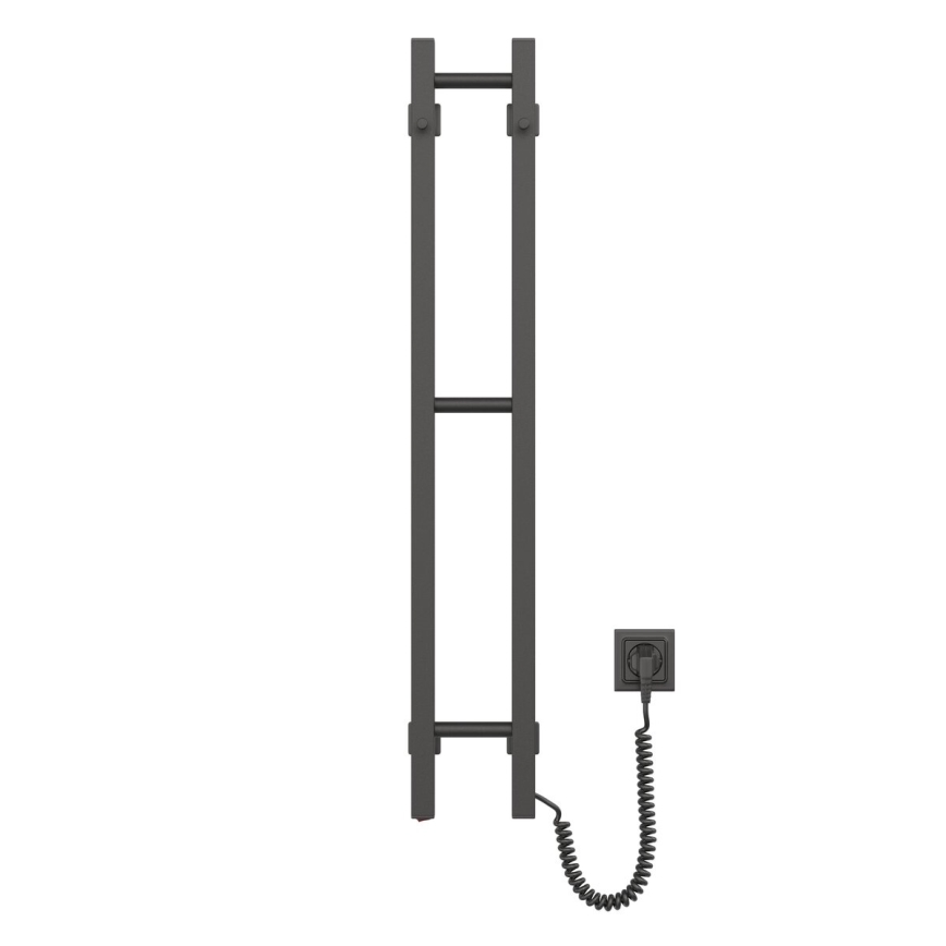 Електрическа сушилня за кърпи SILOUETTE 187W/230V 101,1 см IP44 черен дeсен ъглов