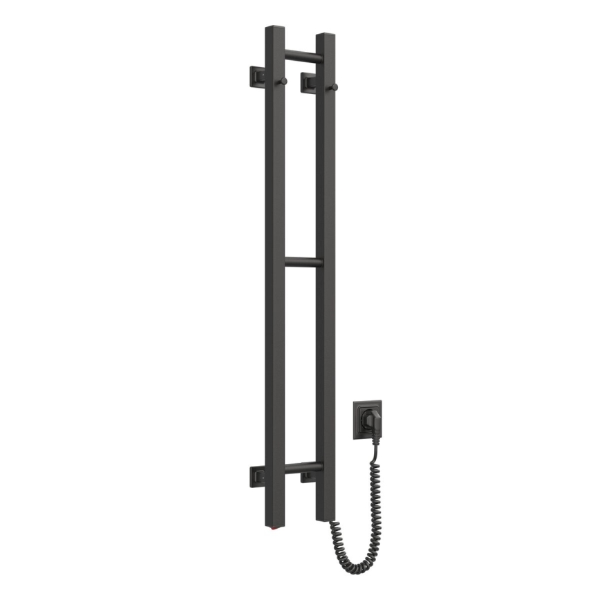 Електрическа сушилня за кърпи SILOUETTE 187W/230V 101,1 см IP44 черен дeсен ъглов