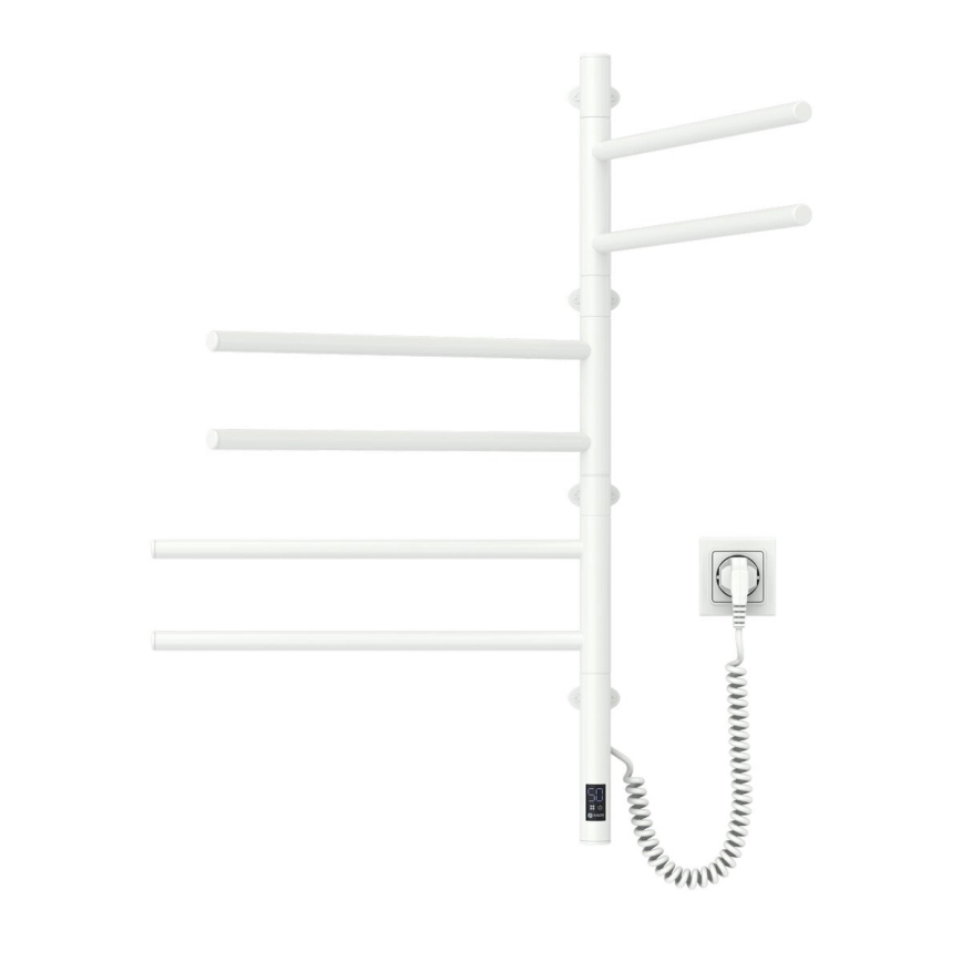 Електрическа въртяща се сушилня за кърпи с термостат ARABESQUE 196W/230V 81,8 см IP44 бял