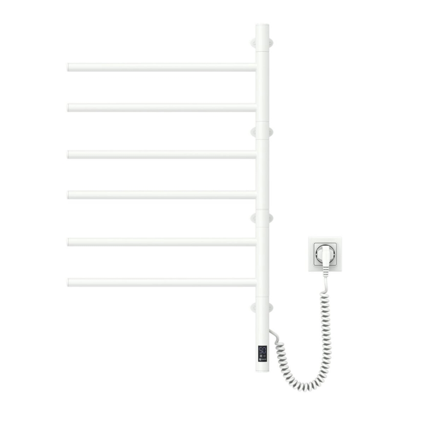Електрическа въртяща се сушилня за кърпи с термостат ARABESQUE 196W/230V 81,8 см IP44 бял