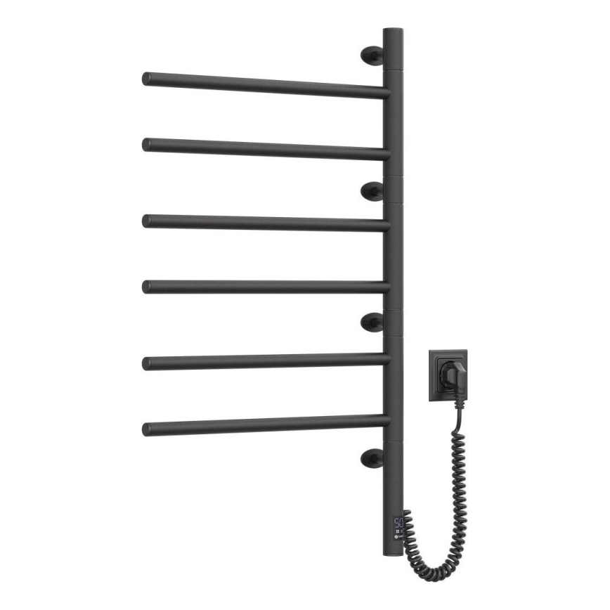 Електрическа въртяща се сушилня за кърпи с термостат ARABESQUE 196W/230V 81,8 см IP44 черен