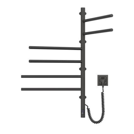 Електрическа въртяща се сушилня за кърпи с термостат ARABESQUE 196W/230V 81,8 см IP44 черен