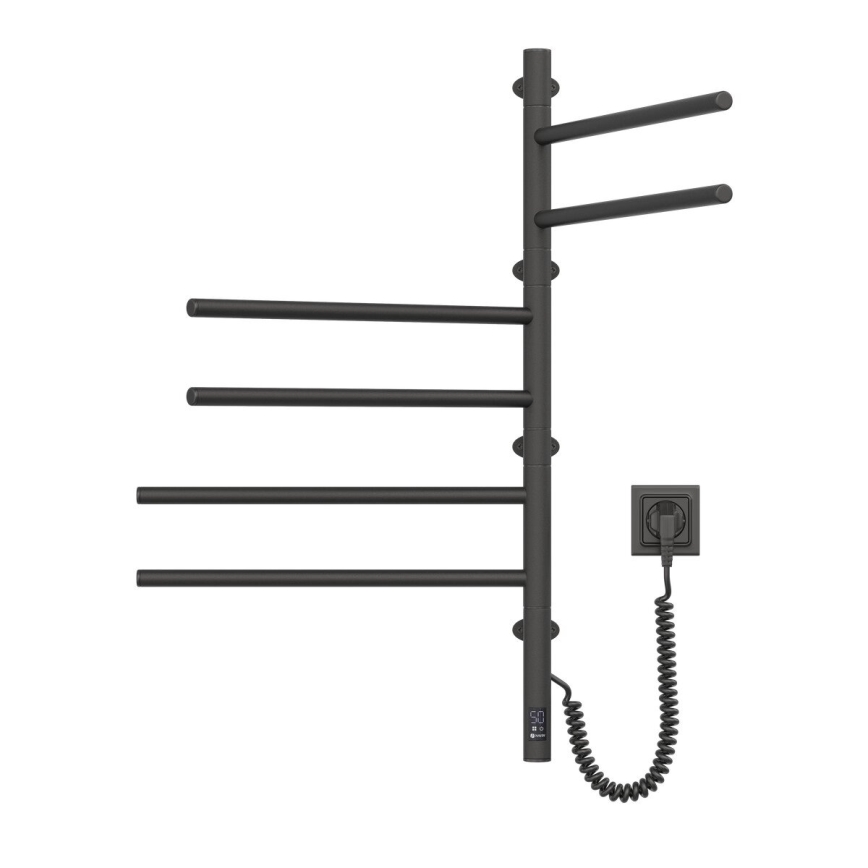 Електрическа въртяща се сушилня за кърпи с термостат ARABESQUE 196W/230V 81,8 см IP44 черен