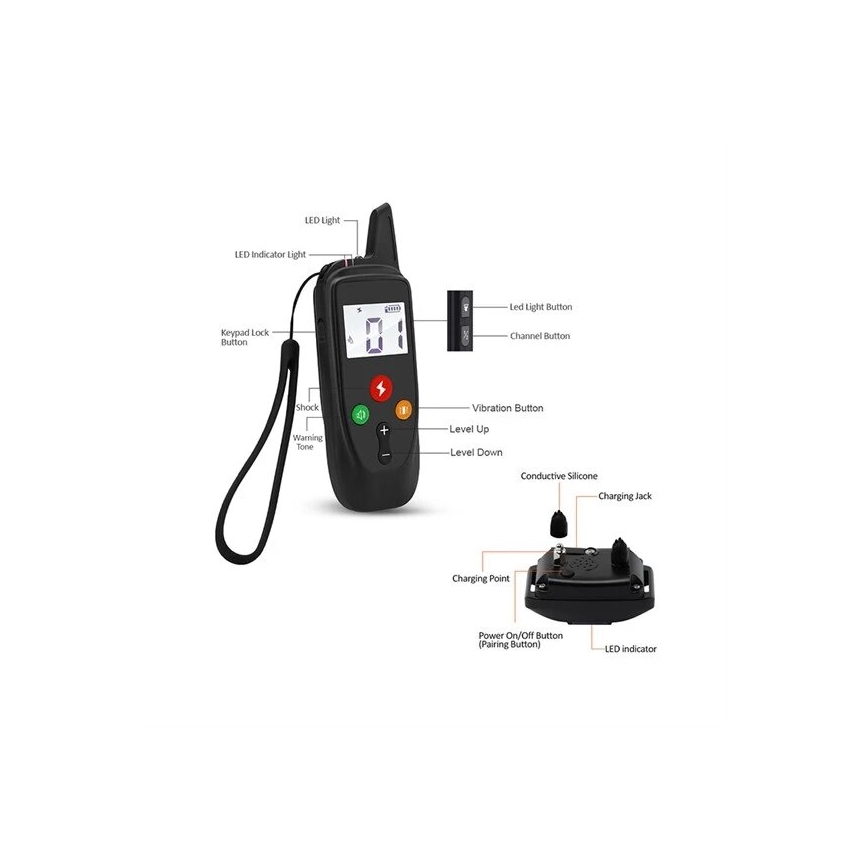 Електрически нашийник за дресировка на кучета 52 см 500m 3,7V 300 mAh IP67